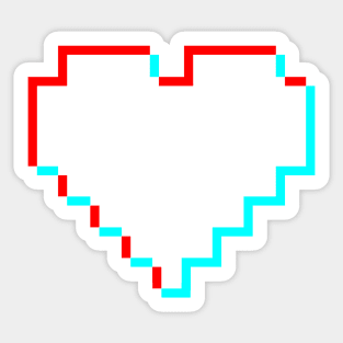 8 Bit Heart Glitch Sticker